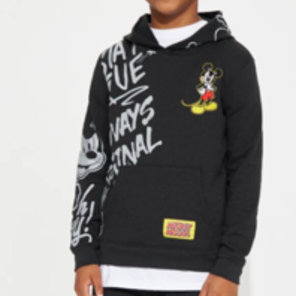 Boys Black Mickey Mouse 2pc Hoodie Jogger Set - Picture 2 of 3